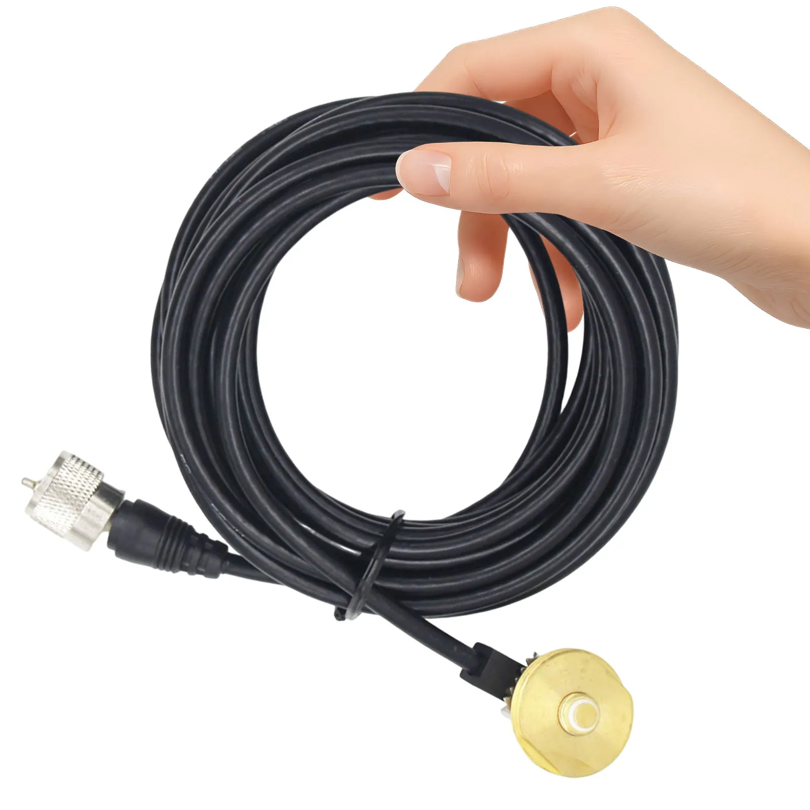 NMO 커넥터가 있는 안테나 케이블 16피트 PL259 남성 RG58 순수 구리 동..