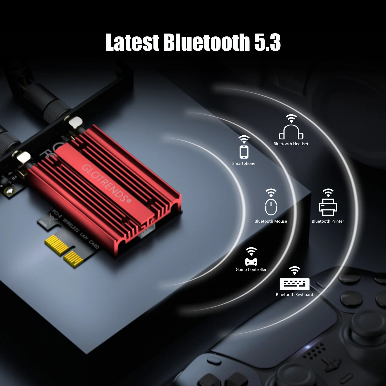 데스크탑 PC용 WiFi 6E PCIe 카드, 블루투스 5.3, 인텔 AX210 컨트롤러