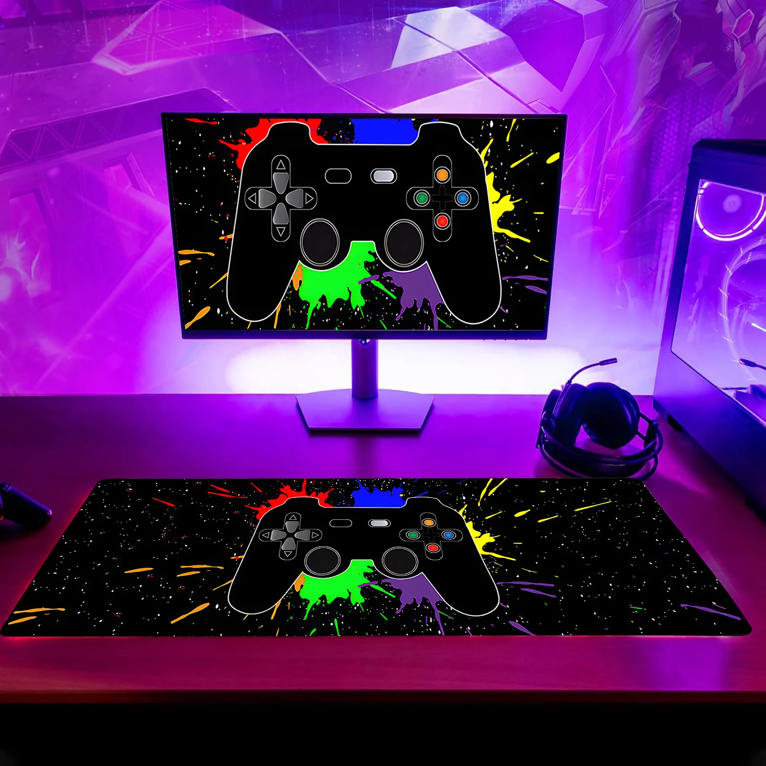 Mouse Pad Desk Pad Extended Mouse Mat 31.5x11.8in Large Computer Keyboard Desk Mat Desk Pad with Non-Slip Base and Stitched Edge 5