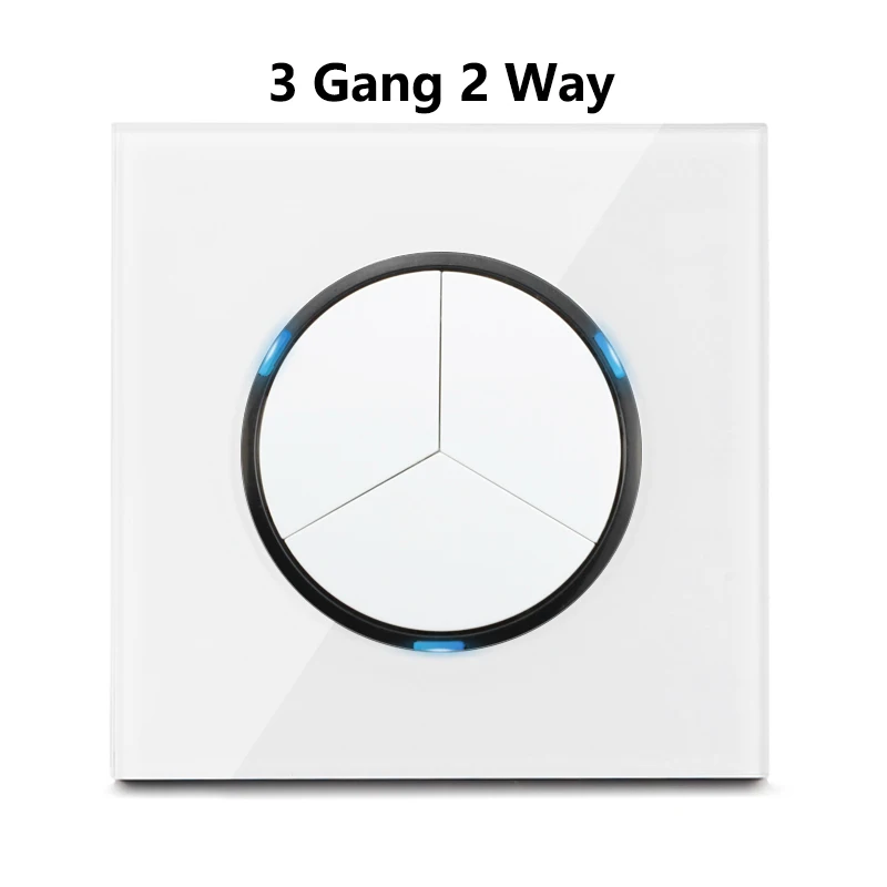 Rewnssin Light Switches and Sockets All Series Glass White Modern Style Random Click Push Button ON OFF EU Outlet Cat5e Socket double light switch Wall Switches