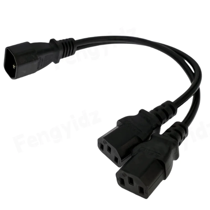 Power Cable Power Cord AC Adapter Plug Adapter UPS Server Splitter C14 to 2 x C13 Power Adapter Cable Single C14 to Dual 5-15R C13 Short Power Y Type Adapter Cord 10A 250V