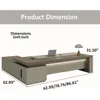 Modern Wood L-Shape Executive Desk with Storage, Home Office Desk with Wood Sled Base, LED and Cable Management 2