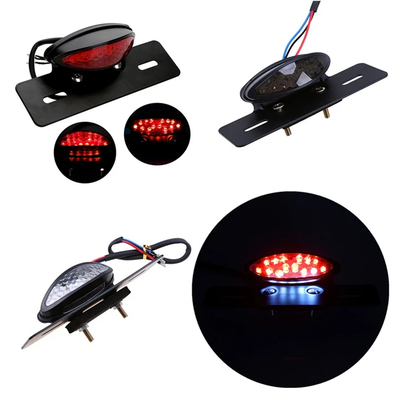 

New Motorcycle LED Rear Brake Tail Light Stop License Plate Lights For Motorbikes Truck ATV Trailer Cafe Racer