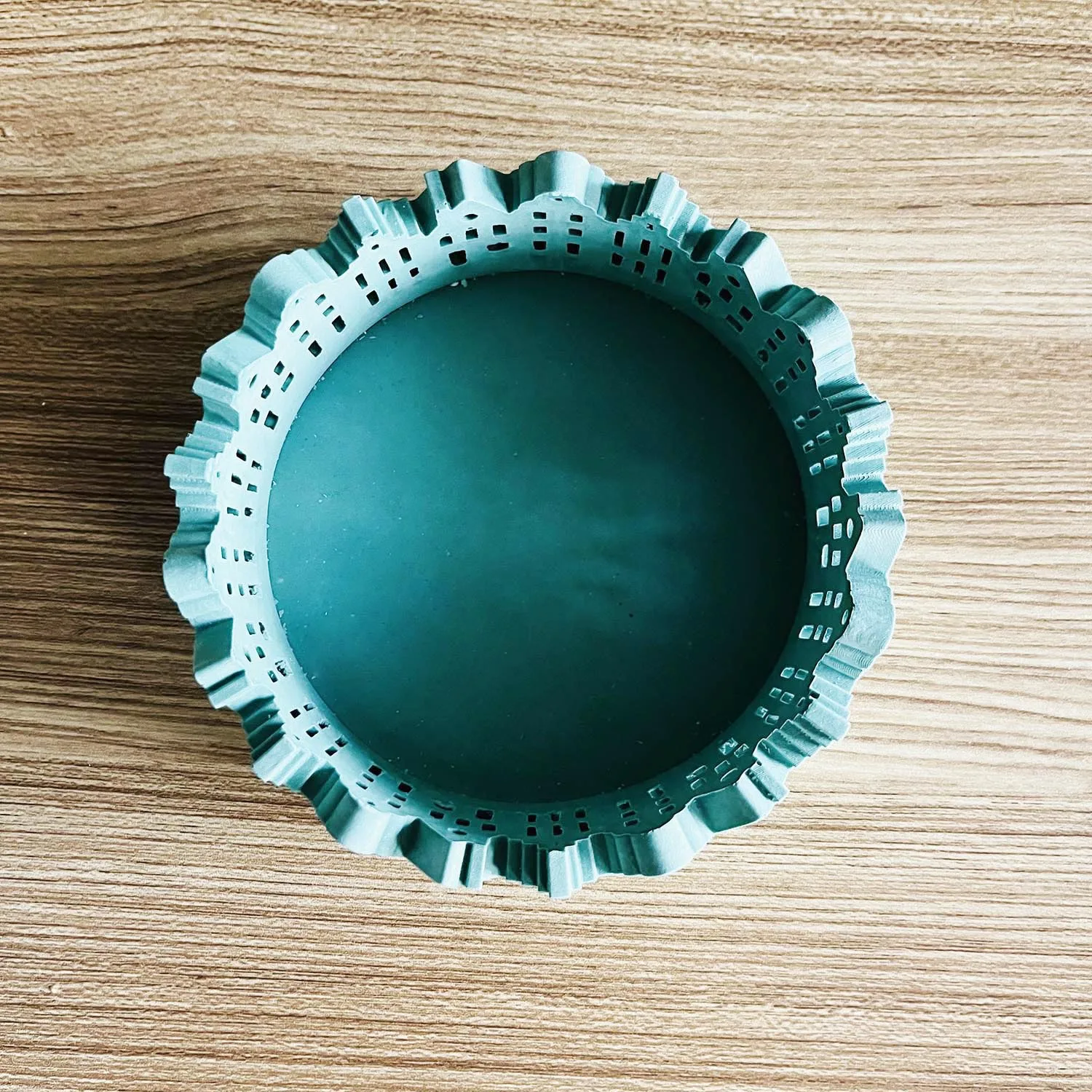 Description Picture 5 of itemRound Hollow House Silicone Candlestick Mold Scented Candle Cup Mold Hollow Building Succulent Flowerpot Cement Mold