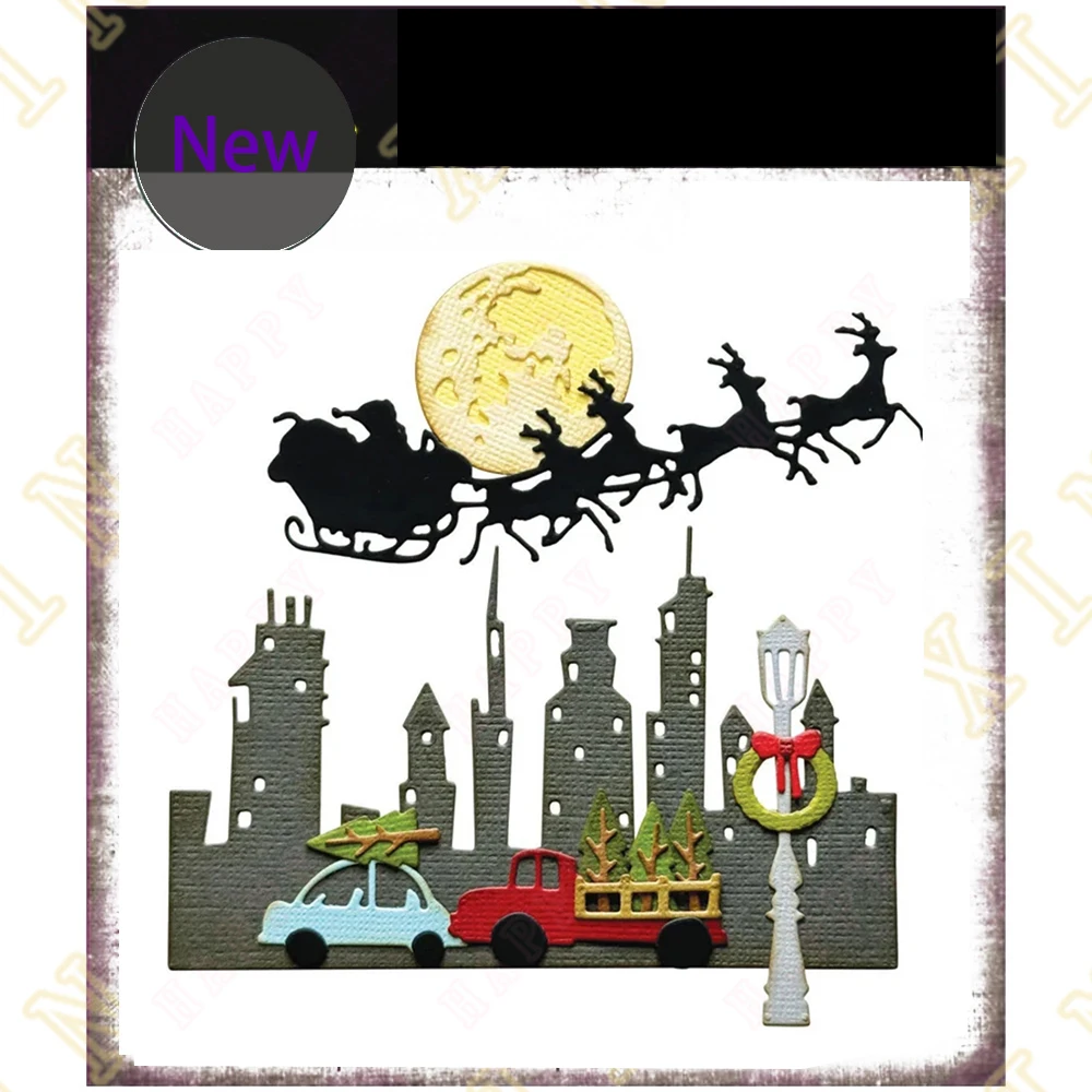 Halloween Night Haunted Graveyard Colorize Die Metal Cutting Dies Scrapbook Decoration Embossing Template DIY Make Card stickers scrapbooking supplies embossing stamps