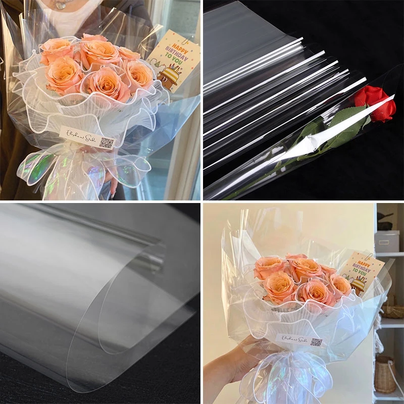 Transparent Flower Packing Paper Cellophane Paper Floral Wrapping Creative Flower Bouquet