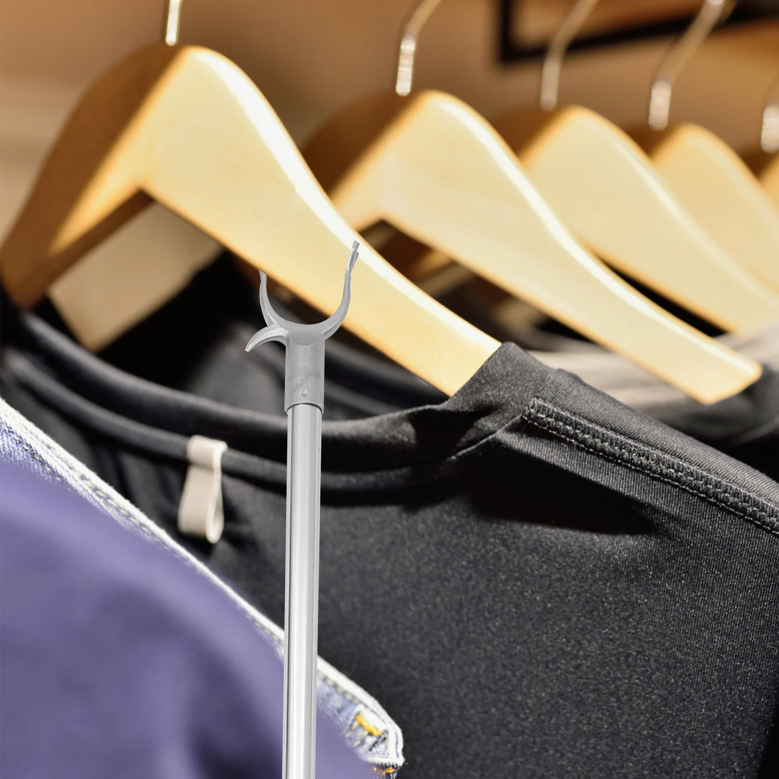 Clothes Rail Clothesline Reach Pole Reaching Rods Drying Household Stick Plastic Poles Garment 2