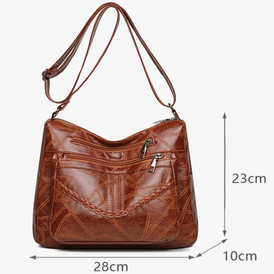 Women's Bags Light Multi-pocket Design Ladies Crossbody Shoulder Bags Vintage Pu Leather Purses Handbags