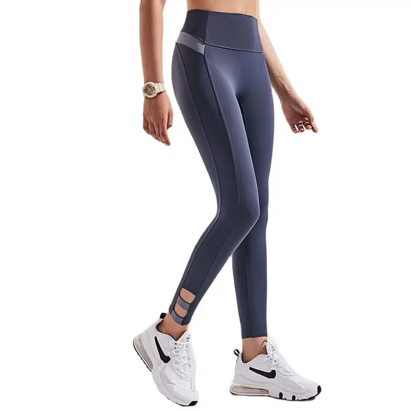 High Waist Rise Leggings Push Up Yoga Joga Pants Purple Jogging Workout