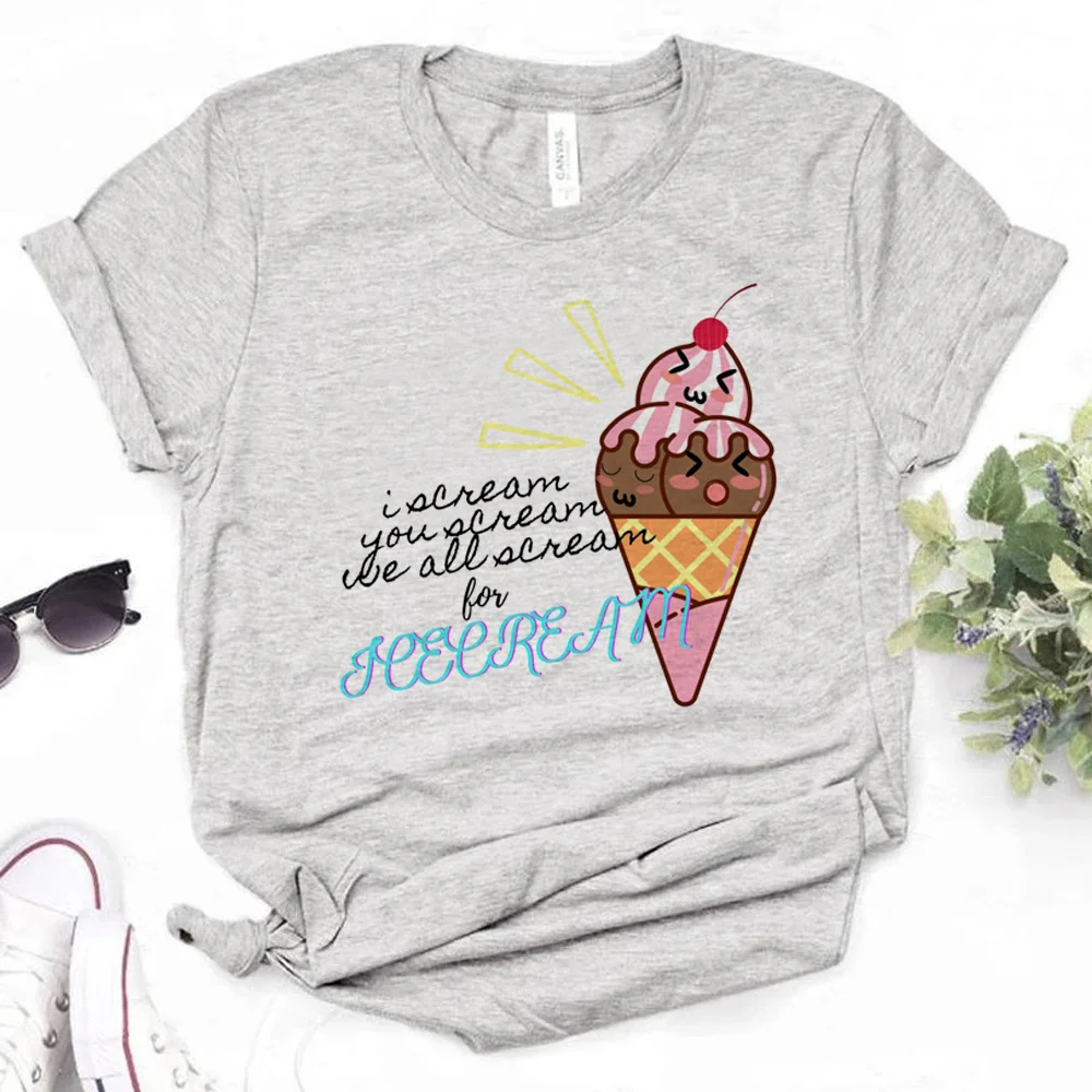 

Icecream top women comic funny summer Tee girl designer clothes