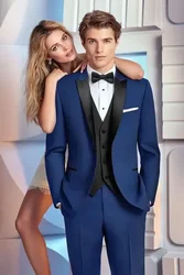 Navy Blue Wedding Suits For Men Groom Jacket Slim Fit 3 Piece Tuxedo Custom Suit Prom Blazer Sets Ternos Masculino Costume Homme