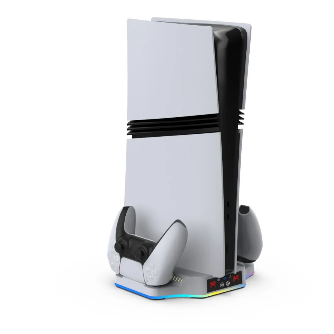TP5-3583B for PS5pro/PS5Slim host cooling base with RGB ambient light fan P5 elite handle Stand charger Charging Dock