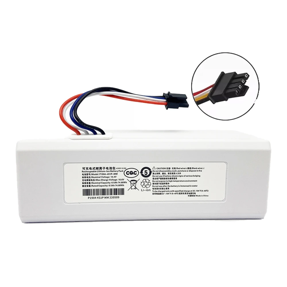 NEW 14.4V 12800mah P1904-4S1P-MM Battery For Xiaomi Mijia 1C STYTJ01ZHM Robot Vacuum Mop Cleaner Accessories battery 5
