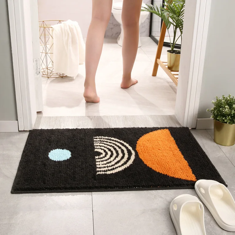 Bathroom Rug  Bath Mat Non Slip  Microfiber Absorbent Carpet Bath