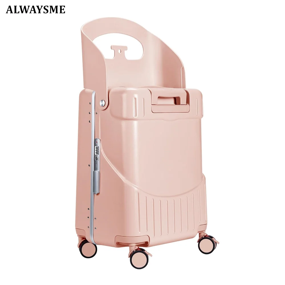 ALWAYSME 20 Inch Carry on Luggage With Seat For Kids