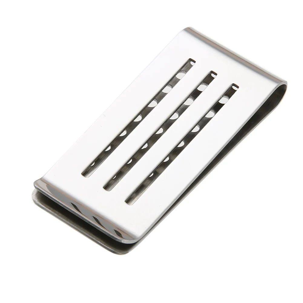 Stainless Steel Cash Clamp Holder Hollow Out Porous Credit Card Holder Craft Wallet Portable Suitable For Wallet Clips Books credit card holder