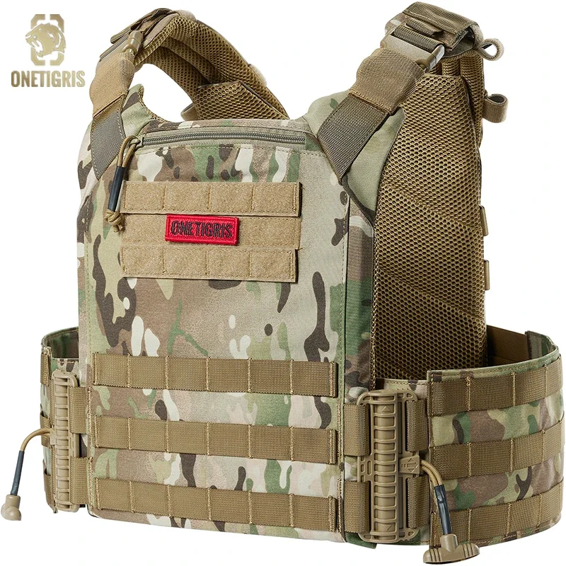 

ONETIGRIS FYR Tactical Vest 500D Nylon Quick Release Adjustable Vest For 32-45 Inch Multifunction MOLLE Removable Hunting Vest