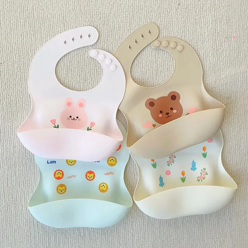 Baby Bib Waterproof Soft Silicone Feeding Bib For Kids Eating