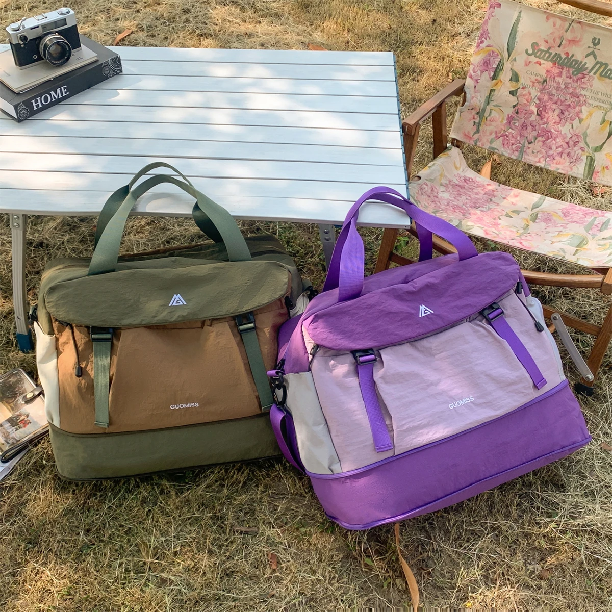 Men's Lightweight Travel Bag, Short-Distance Large-Capacity Luggage Bag, Women's Dry and Wet Separation Portable Fashion Bag for Business Trips, Sports and Mountaineering