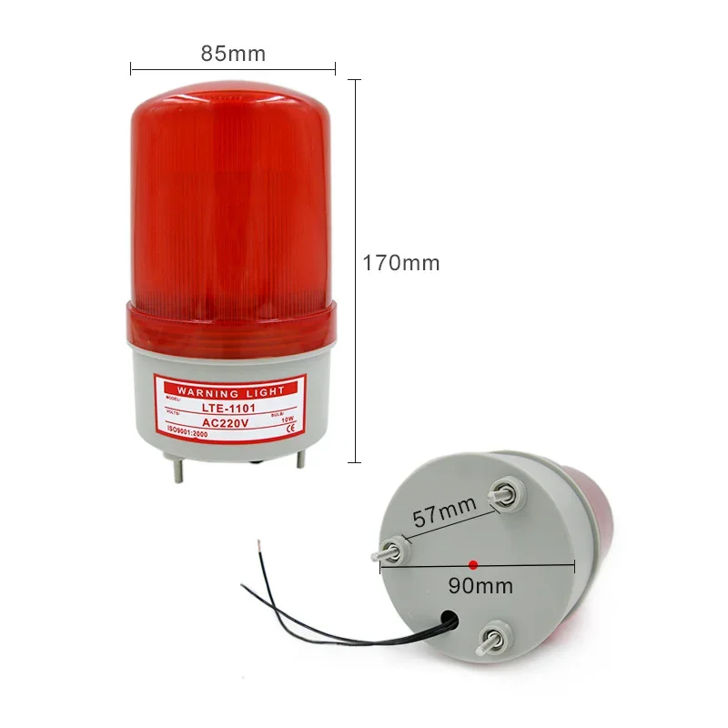 LED strobe Alarm Lamp light siren 12V 220V rotating warning light strong magnetic base installation alarm 1101 led warning light