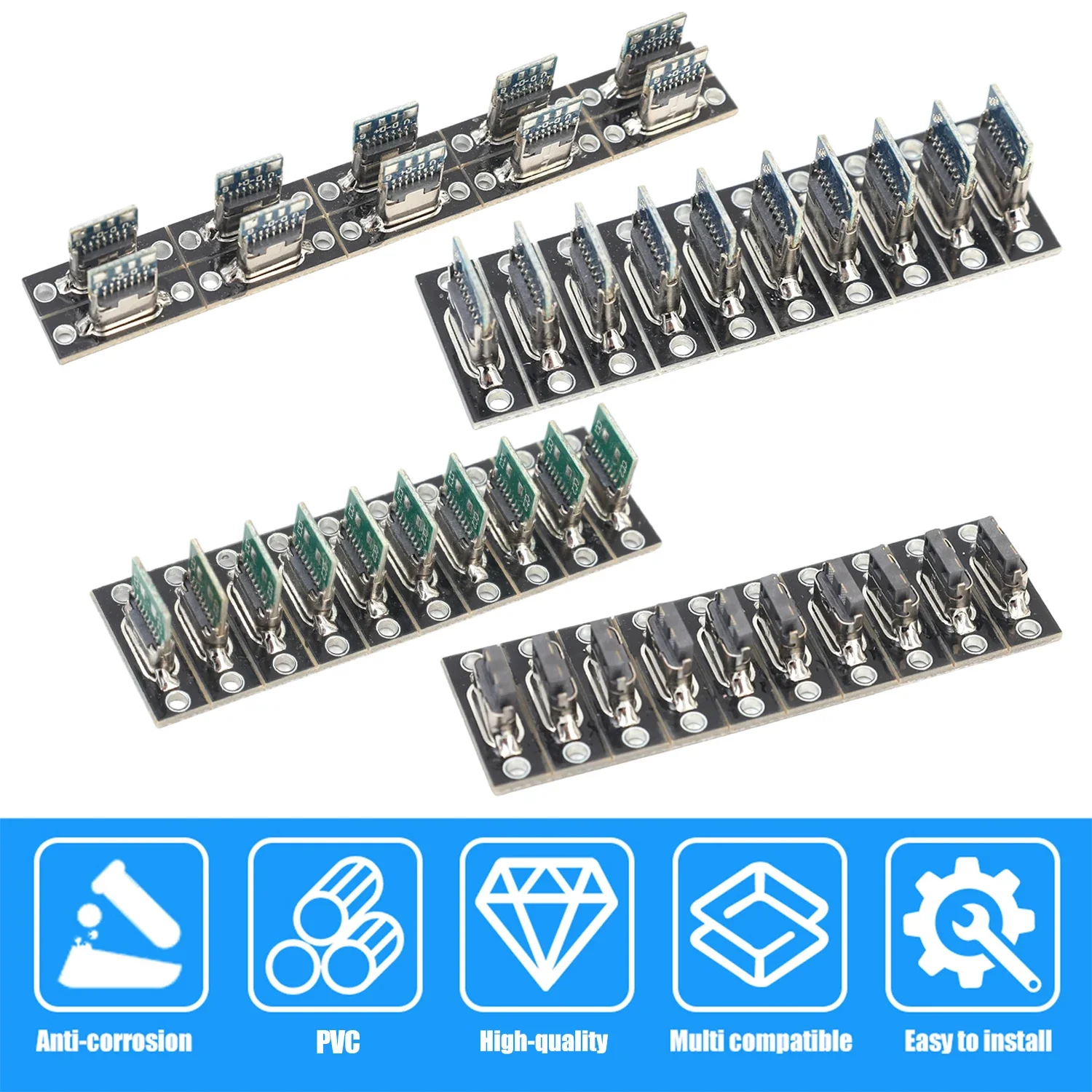 10-20Pcs USB 3.1 Typ-C Socket with Screw Mounting Plate Type-C USB Female Jack 2Pin 4Pin 5Pin 6Pin Port Charging Receptacle