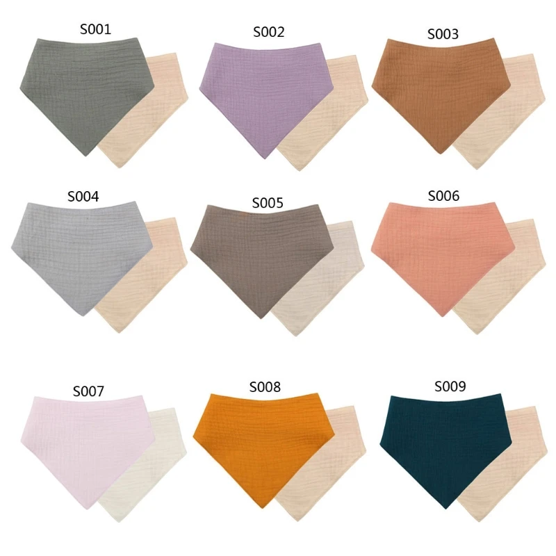 127D Toddler Feeding Bib Apron Soft Cotton Saliva Towel Feeding Burp Cloth Bandana Scarf for Triangle Towel for Boys Gi