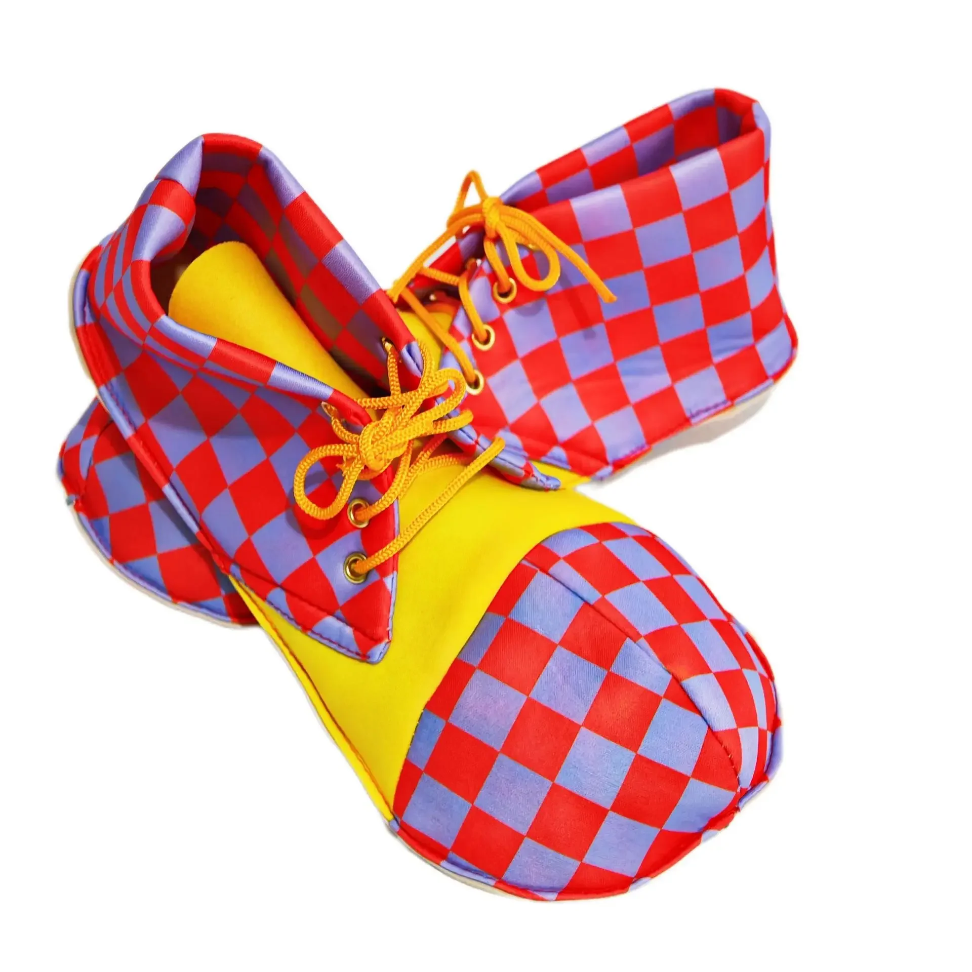 Funny Cosplay Clown Shoes Colorful Lattice Shoes 3 Sizes For Adult And Children Party Stage Performance Prop