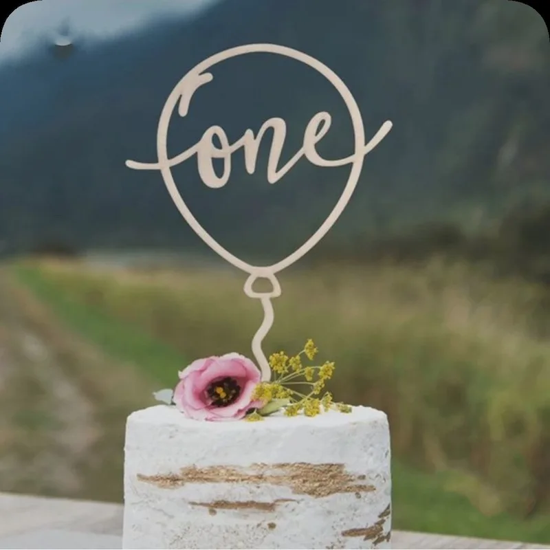 First Birthday Rainbow Wooden Cake Topper - Boho Style Wooden Rainbow Decor For Baby Showers, Anniversaries, And Parties