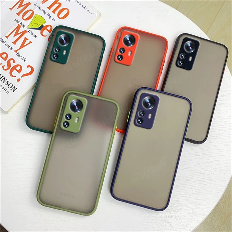 For Mi 12X Case Cover Mi 12X Capas Phone Back Shockproof Colour Frame Bumper Matte Translucent For Fundas Xiaomi Mi 12 Pro 12X iphone 12 pro waterproof case