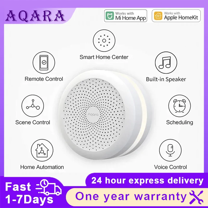 ใหม่ล่าสุด Aqara Smart Hub M1S Gateway ไร้สาย Zigbee Wifi RGB LED Night Light รีโมทคอนโทรลสําหรับ Xiao mi mi jia mi Home Homekit APP 1