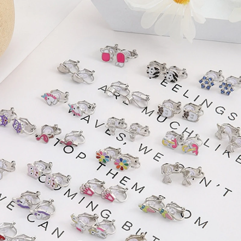 28 Pairs Assorted Animal Non-Piercing Earring for Women Girls Clip on Earrings