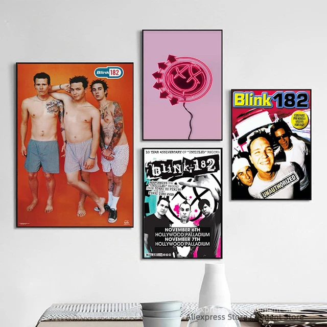 T-shirt Blanc Unisexe Blink 182 & Lil Wayne - Affiche Imprimée, Toutes Tailles