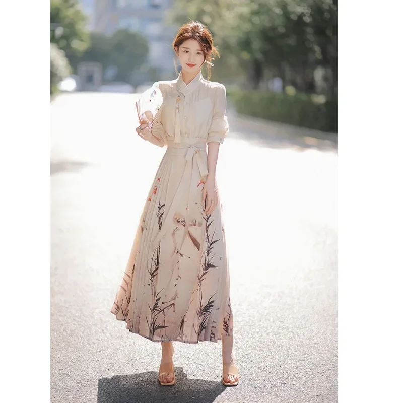 Improved Traditional Chinese's Dress Hanfu Patchwork High-end Skirt set Elegant Sweet Commuting Artistic Retro Women's Clothing