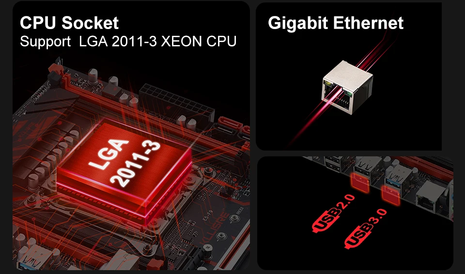 Description Picture 4 of itemKllisre X99 Motherboard with M.2 slot Support Four-channel DDR4 Memory SATA3.0 USB3.0