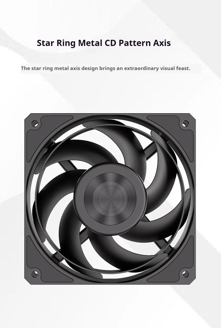 B-12 Ring Blade High-Wind Pressure Fan 120mm PWM Two Ball Bearing Quiet Fan for