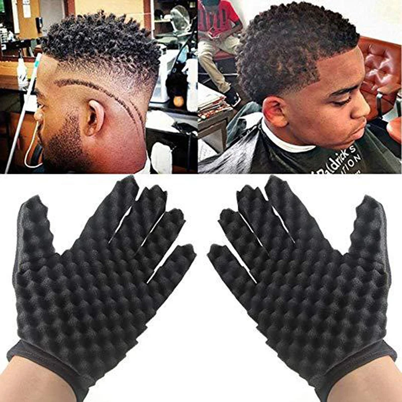 

Men Hair Braider Twist Sponge Gloves African Hair Styling Fork Comb