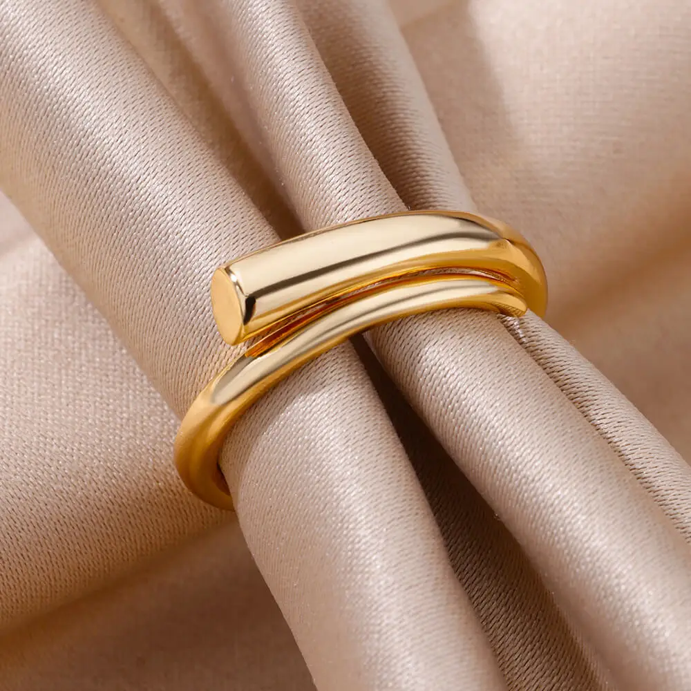 Glossy Stainless Steel Rings for Women