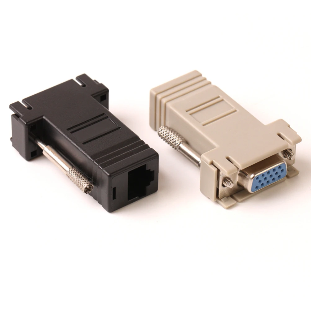 

1000 шт. удлинитель VGA штекер-гнездо к Lan Cat5 Cat5e RJ45 сетевой Ethernet-Кабель адаптер конвертер для ПК ноутбука