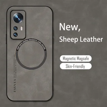 Cases For Xiaomi Mi 14 13 13T 12 11 9 Lite 12T 11T 9T Poco F3 F4 F5 Pro Sheepskin Vintage Magnetic Leather Soft Phone Case Cover 1