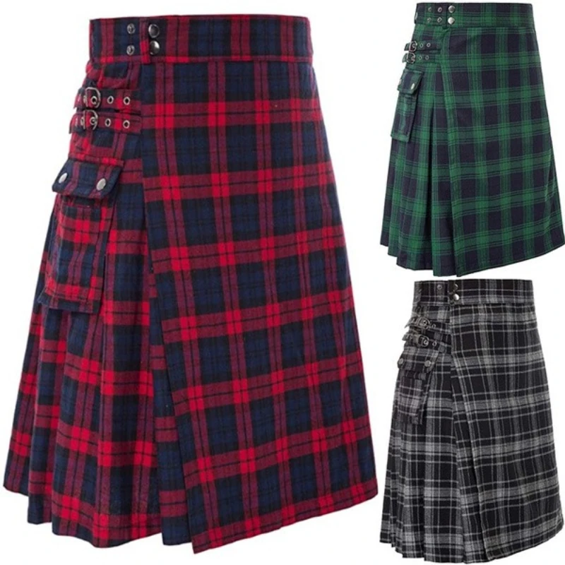 voor naakt kennis Heren korte rok traditionele highland tartan praktische kilt| | - AliExpress
