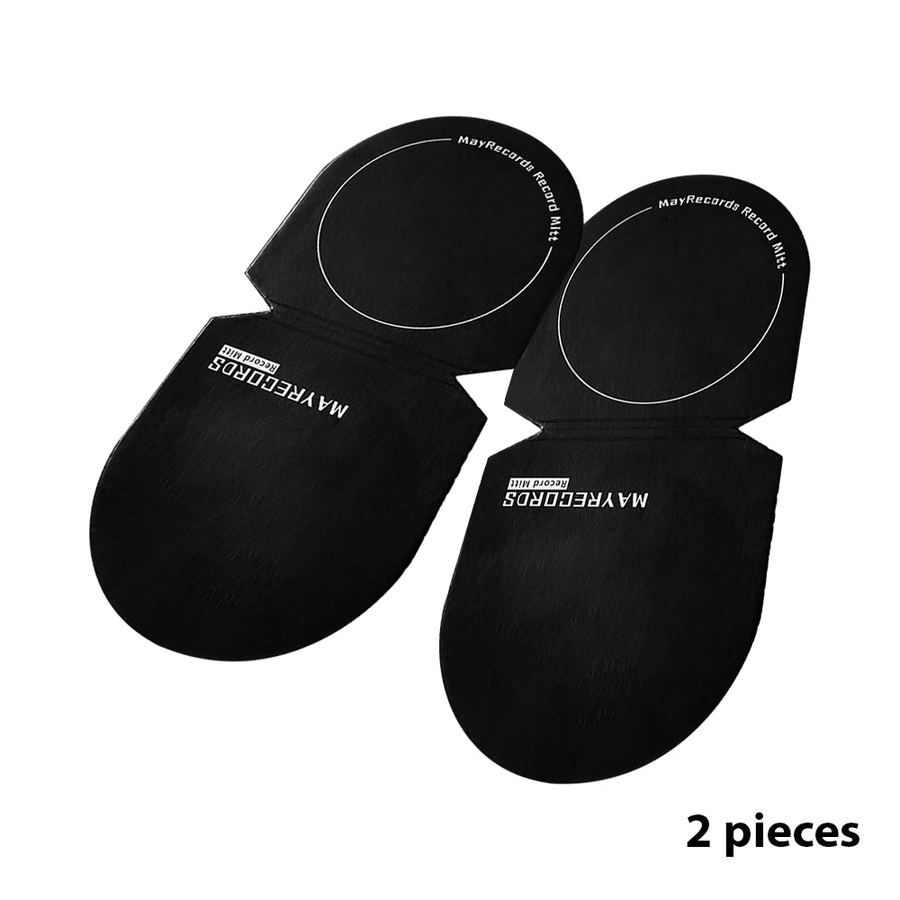 2pcs Record Cleaner Handler Mitt Black Vinyl Record Clip Disc Cleaning Protection Pad No Fingerprints for Vinyl LP Records