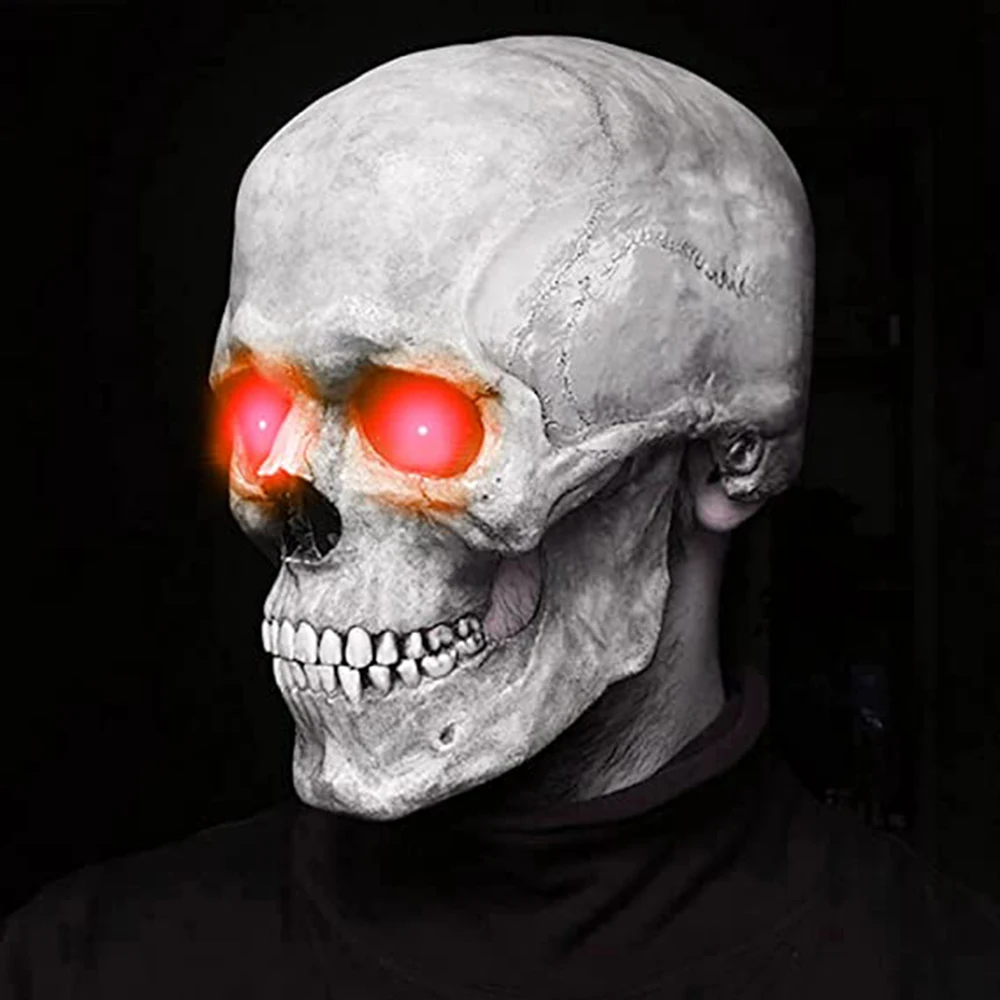 Halloween mask party masks horror mask Halloween latex mask skull horror decoration full head skull helmet movable jaw masque gifts party costume