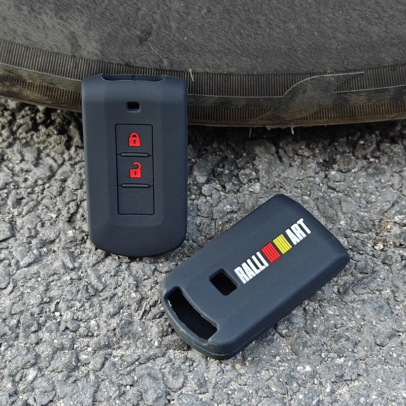 Key Case For MITSUBISHI Ralliart OUTLANDER Lancer EX ASX Colt Grandis Pajero Sport Remote holder Silicone Key FOB Protect Case Cover Skin