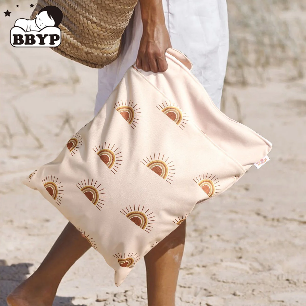 방수 세탁 가능한 천 기저귀 여행 가방, 포켓 2 개, 해변 수영장 체육관 가방,..