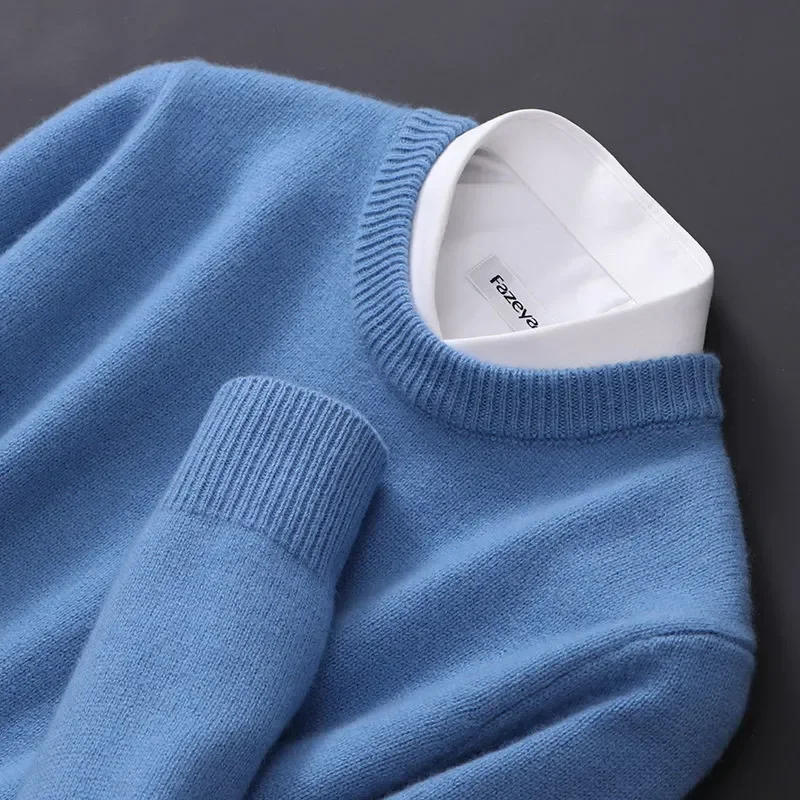 Turtleneck Sweater Cashmere Sweater O-neck Pullovers Men's Loose Oversized M-5XL Knitted Bottom Shirt Autumn Winter Korean Casual Men's Top