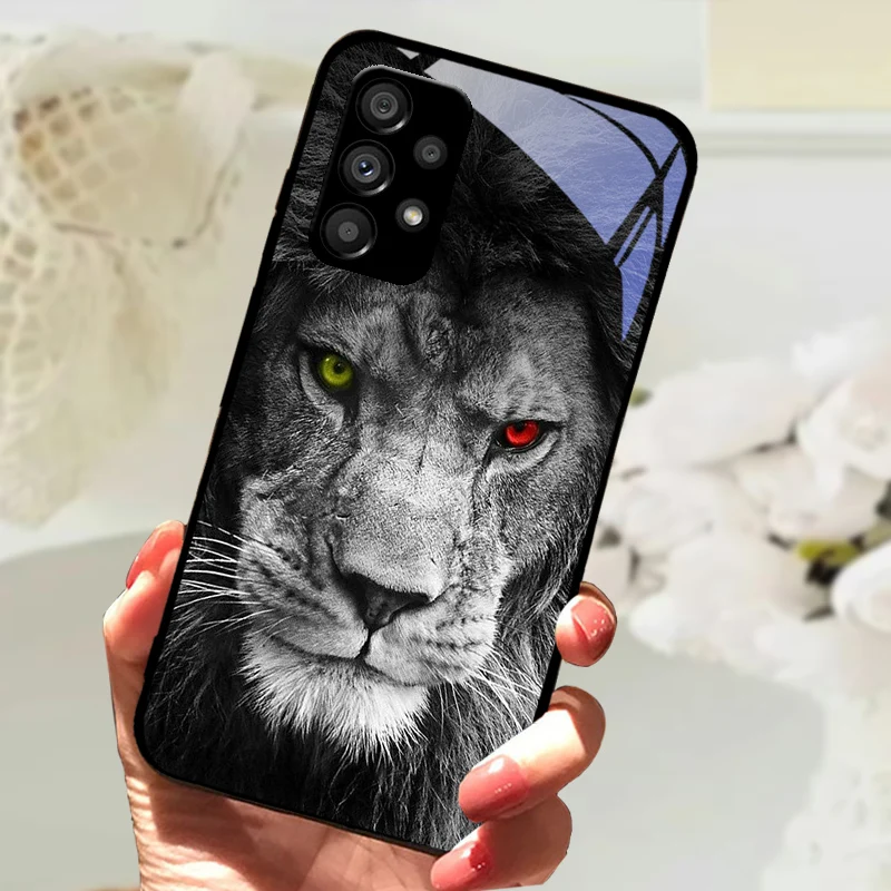 Cartoon Tempered Glass Phone Case - Hard PC Glass Protector Cover