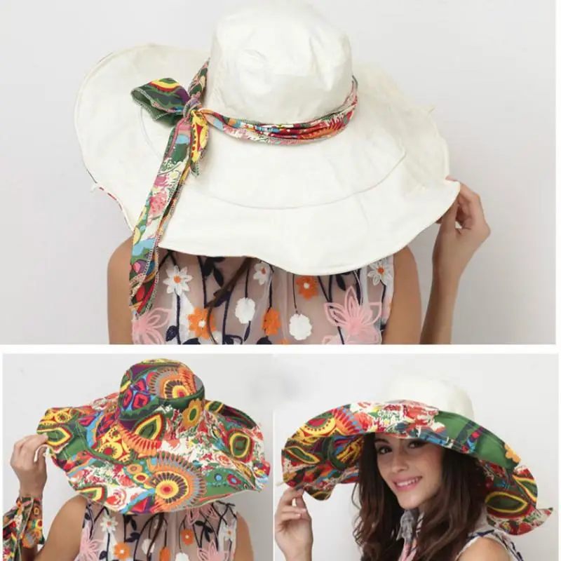 Cappello Da Pescatore Estivo Reversibile In Cotone, A Tesa Larga, Protezione Solare UV, Taglia Unica 56-58 Cm