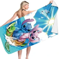 Stitch Disney Anime Beach Towel Swimming Towel Soft Absorbent Washcloth Full Size Children's Gifts for Kids Travel Camping Gym 6