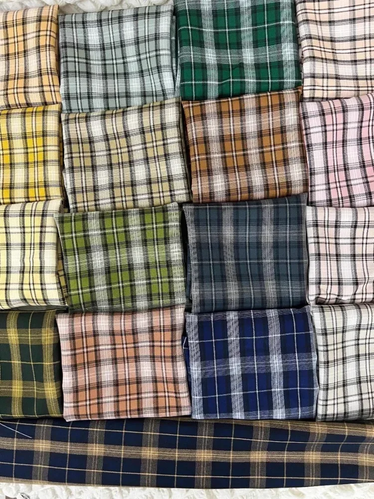 Yarn-dyed Plaid Fabric By The Meter for Skirt Bag Sofa Picnic Pants