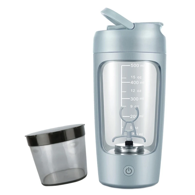 Electric Shaker Bottle 650ml Rechargeable Powerful with Powder Compartment for Smooth Protein Shakes Supplement Storage 5